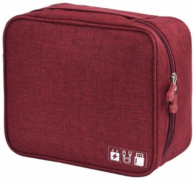 HOUSE OF QUIRK Electronics Accessories Organizer Bag(Red)