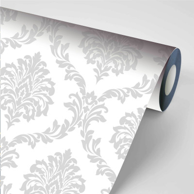 Design Studio Vinyl Decorative Grey Wallpaper(L x W: 1000 cm x 53 cm)