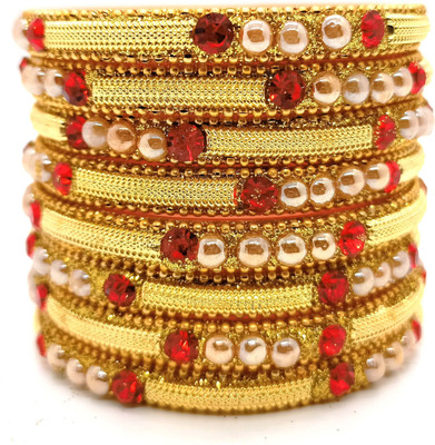 Soniaa Creation Alloy Zircon Gold-plated Kada(Pack of 8)