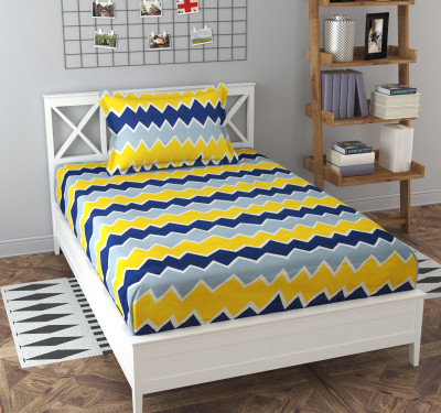 GT Handloom 240 TC Polycotton Single Printed Flat Bedsheet(Pack of 1, Multicolor)