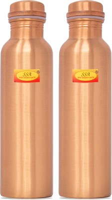 Shivshakti Arts Pure & Aayurvedic Copper Bottle (1 LTR Extra Large) Plane - With Health Benefits 1000 ml Bottle(Pack of 2, Copper, Copper)