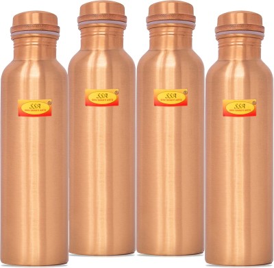 Shivshakti Arts Pure & Aayurvedic Copper Bottle (1 LTR Extra Large) Plane - With Health Benefits 1000 ml Bottle(Pack of 4, Copper, Copper)