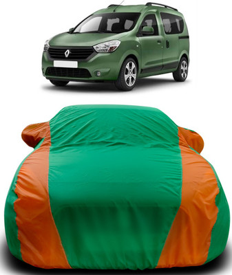 Gavya Car Cover For Renault Dokker (With Mirror Pockets)(Green, Orange)