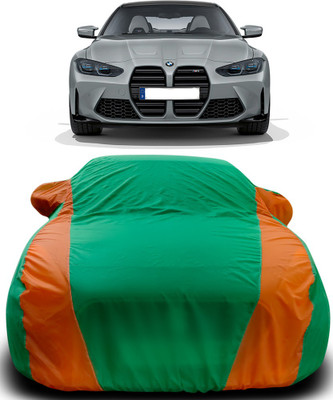 APNEK Car Cover For BMW M4 (With Mirror Pockets)(Green, Orange)