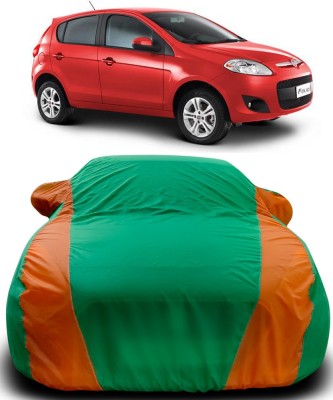 Gavya Car Cover For Fiat Palio (With Mirror Pockets)(Green, Orange)