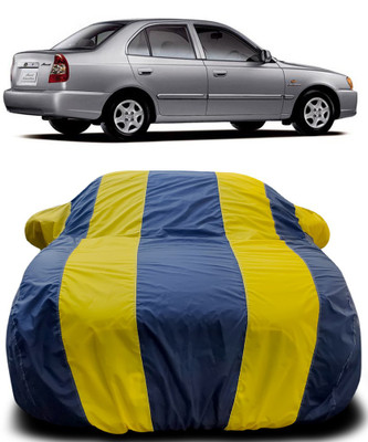 Gavya Car Cover For Hyundai Accent Viva (With Mirror Pockets)(Blue, Yellow)