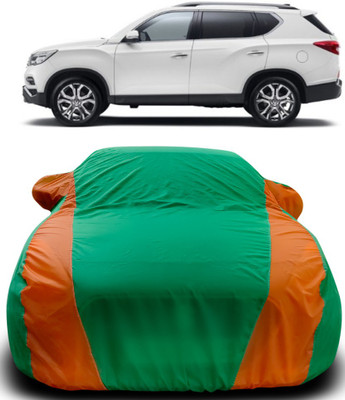 Gavya Car Cover For Mahindra XUV400 (With Mirror Pockets)(Green, Orange)