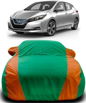 Gavya Car Cover For Nissan Leaf EV (With Mirror Pockets)(Green, Orange)