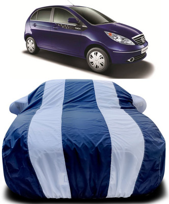 Gavya Car Cover For Tata Vista Tech (With Mirror Pockets)(Blue, White)