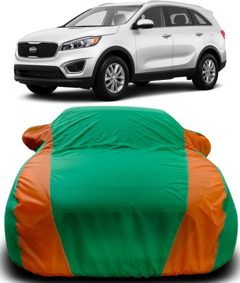 Gavya Car Cover For Kia Sorento (With Mirror Pockets)(Green, Orange)
