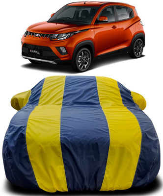 APNEK Car Cover For Mahindra E-KUV100 (With Mirror Pockets)(Blue, Yellow)