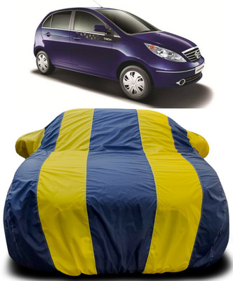 APNEK Car Cover For Tata Vista Tech (With Mirror Pockets)(Blue, Yellow)