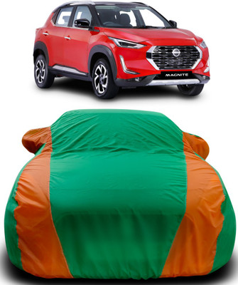 Gavya Car Cover For Nissan Magnite (With Mirror Pockets)(Green, Orange)