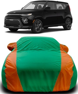 Gavya Car Cover For Kia Soul (With Mirror Pockets)(Green, Orange)