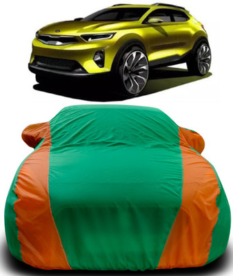 APNEK Car Cover For Kia QYI (With Mirror Pockets)(Green, Orange)