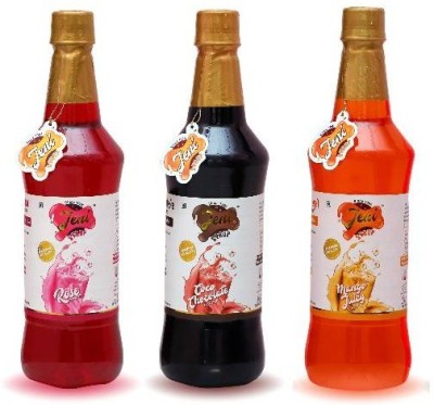 jeni Premium Milk Sharbat Pack of 3 Flavors - Rose, Coco Chocolate, Mango Juicy / Non-Fruit Sharbats Synthetic Syrup Combo/Gift Pack/Summer Combo (750 ml each) (750 ml, 750 ml, 750 ml, Pack of 3)(2250 ml, Pack of 3)