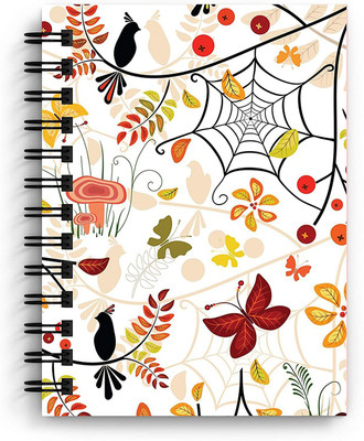 DI-KRAFT Hard Cover Unruled Paper Printed Journal Diary Spiral Notebooks for Girls and Boys - 160 Pages, 6x8 in (Design 4) A5 Diary Unruled 160 Pages(Multicolor)