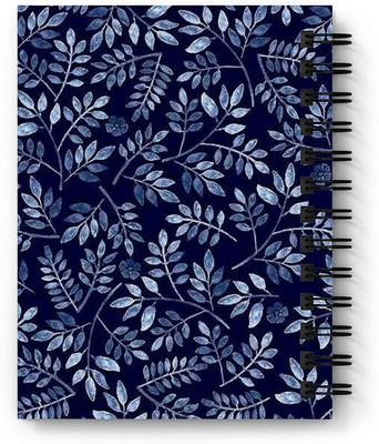 DI-KRAFT Wiro Bound Printed Hard Cover Spiral Daily Planner Notebook Diary with unruled Paper Sheets (160 Pages, 6 x 8 Inch) - Design 28 A5 Diary Unruled 160 Pages(Blue)