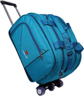 60 L Strolley Duffel Bag - LIGHT BLUE 22 INCH MEDIUM CHECK - IN LUGGAGE TRAVEL BAGS HIGH QUALITY SUPER PREMIUM TRAVEL DUFFEL BAGS UNISEX - Multicolor - Large Capacity