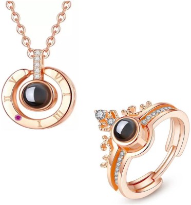 MYKI Stainless Steel Gold-plated Rose Gold Jewellery Set(Pack of 1)