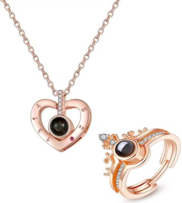 MYKI Stainless Steel Silver Rose Gold Jewellery Set(Pack of 1)