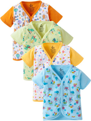 Babywish Baby Boys & Baby Girls Printed Pure Cotton Regular T Shirt(Multicolor, Pack of 4)