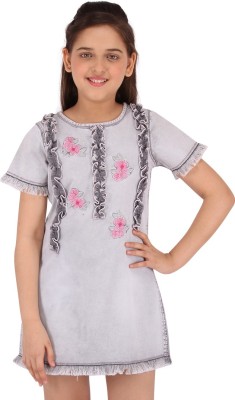 Cutecumber Midi/Knee Length Casual Dress(Grey, Half Sleeve)