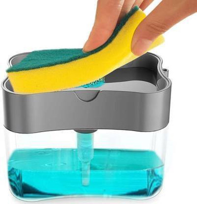 Dee bee Soap Dispenser Box Wash Sponge Holder Pump Sponge 2 in 1 Liquid Manual Press Mul Bottom Loading Water Dispenser