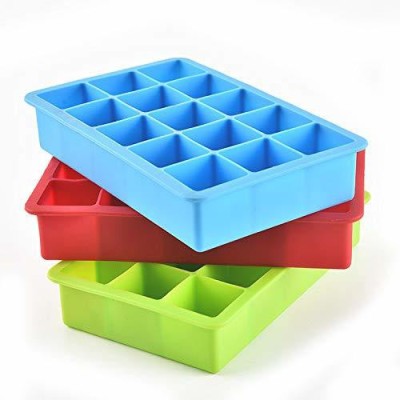 DarkPyro Multi Purpose Ice tray Blue, Green Silicone Ice Cube Tray(Pack of3)