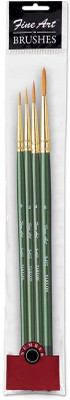 Fine Art Painting Round Shape Brushes Tr-4 Code (S-412)(Sizes: 0,2,4,6)(Set of 1, Green)