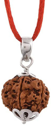 RATAN BAZAAR Rudraksha Pendant Rudraksha Bead Natural Pendant Religion and Fashionable wear for Men & Women Silver Wood