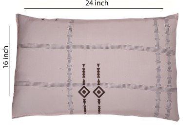 Sanskruti Cotton Polyester Fibre Geometric Sleeping Pillow Pack of 2(Pink)