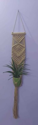 V Fashion Macrame Plant Hanger/Wall Hanging for Decoration, Living Room, Balcony-Beige Plant Container Set(Fabric)