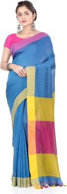 DS Creations Woven Handloom Cotton Silk Saree(Blue)