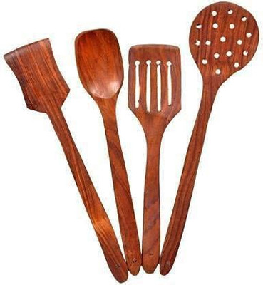 ShopiMoz HLS_05 Wooden Spatula(Pack of 4)