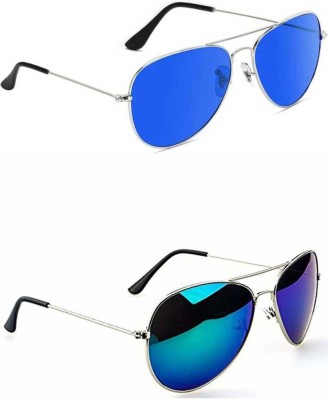 chawla fashion Aviator Sunglasses(For Men & Women, Blue)