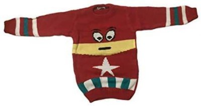 Cute Collection Woven Round Neck Party Baby Boys & Baby Girls Red Sweater