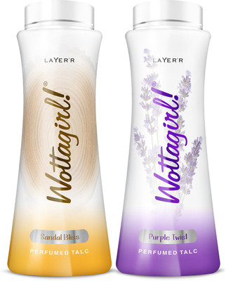 LAYER'R Wottagirl Sandal Bliss 100g | Purple Twist Perfumed Talc 100g combo(2 x 100 g)