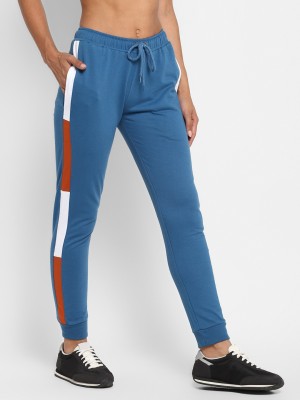 Alan Jones Colorblock Women Blue Track Pants