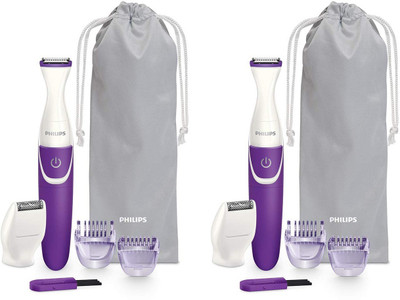 PHILIPS BRT383/15 pack of 2 Trimmer 30 min  Runtime 4 Length Settings(Purple)
