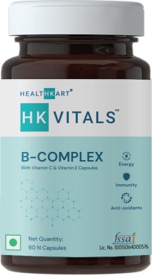 HEALTHKART HK Vitals B Complex, Vitamin C and E, Biotin, Energy Booster (60 No)(60 No)