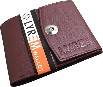 LYREM Men Casual Brown Artificial Leather Wallet(4 Card Slots)