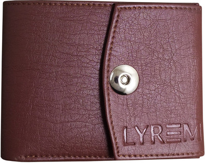 LYREM Men Casual Brown Artificial Leather Wallet(6 Card Slots)