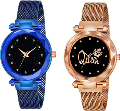 Talgo TG-GR_379_Blue_12_Queen_Rose Gold_Maganet Analog Watch  - For Women