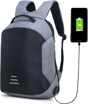 Norway Anti Theft Backpack Waterproof 15.6 Inch Laptop Bagpack USB Charging Port 30 Ltrs Travel Hiking Fashion Business Bag for Men Women Unisex School College Office 32 L Laptop Backpack(Black, Grey)