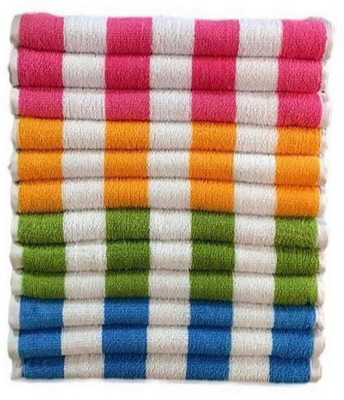 PRAZER Cotton 350 GSM Hand, Face Towel Set(Pack of 12)