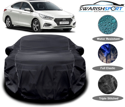 Swarish Car Cover For Hyundai Fluidic Verna 4S (With Mirror Pockets)(Black)