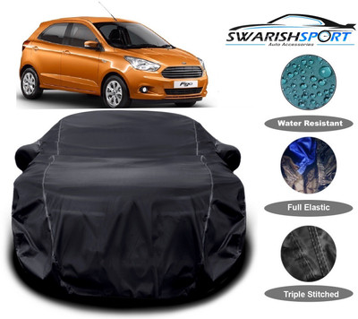 Swarish Car Cover For Ford Figo (With Mirror Pockets)(Black)