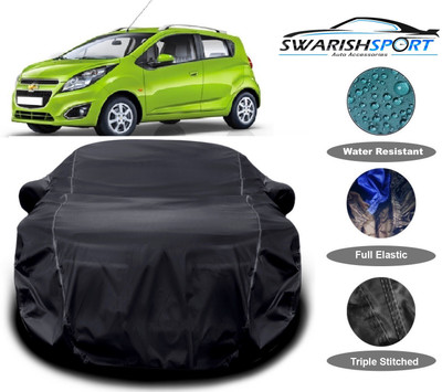 Swarish Car Cover For Chevrolet Beat (With Mirror Pockets)(Black)