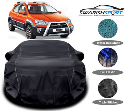 Swarish Car Cover For Toyota Etios Cross (With Mirror Pockets)(Black)